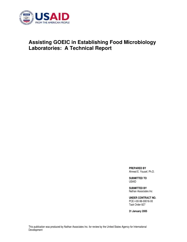 Assisting GOEIC in establishing food microbiology laboratories : a technical report