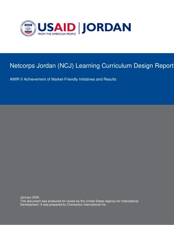 Netcorps Jordan (NCJ) learning curriculum design report