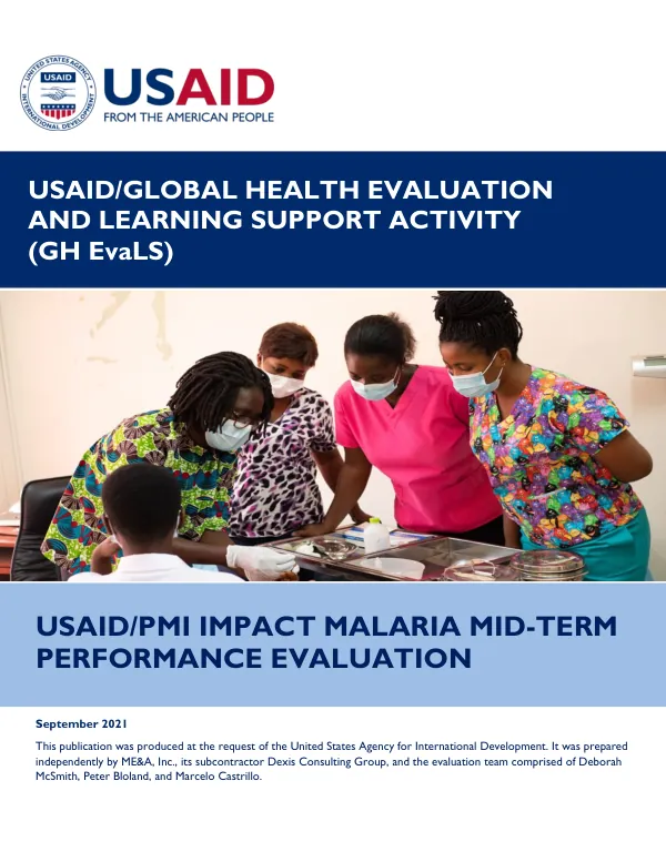USAID/PMI impact malaria mid-term performance evaluation
