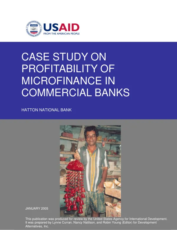 Case study on profitability of microfinance in commercial banks : Hatton National Bank