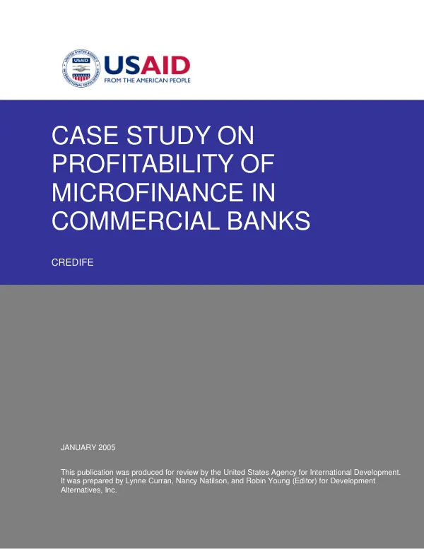 Case study on profitability of microfinance in commercial banks : CREDIFE