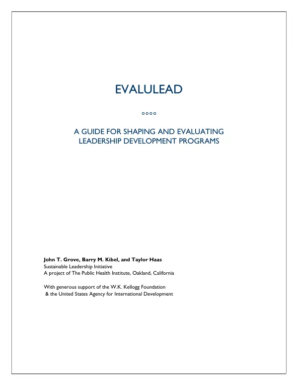 EvaluLEAD : a guide for shaping and evaluating leadership development programs