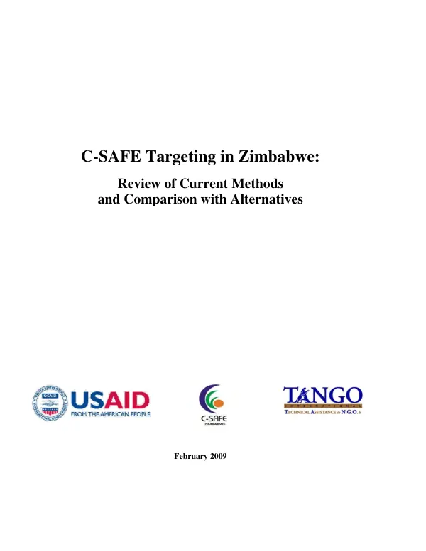 C-SAFE targeting in Zimbabwe : review of current methods and comparison with alternatives