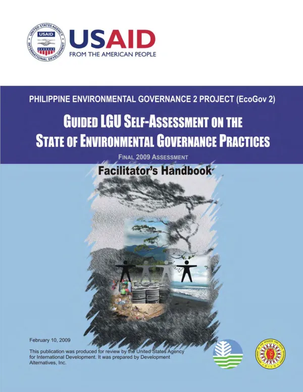 Guided LGC self-assessment on the state of environmental governance practices : final 2009 assessment -- facilitator"s handbook
