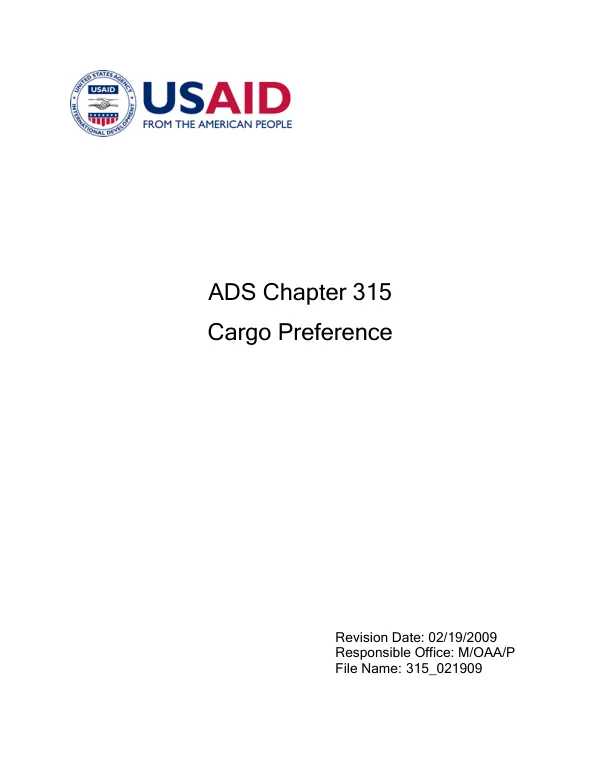 ADS chapter 315 : cargo preference
