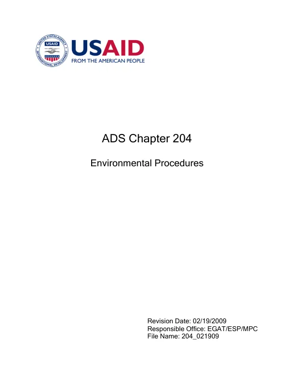 ADS chapter 204 : environmental procedures