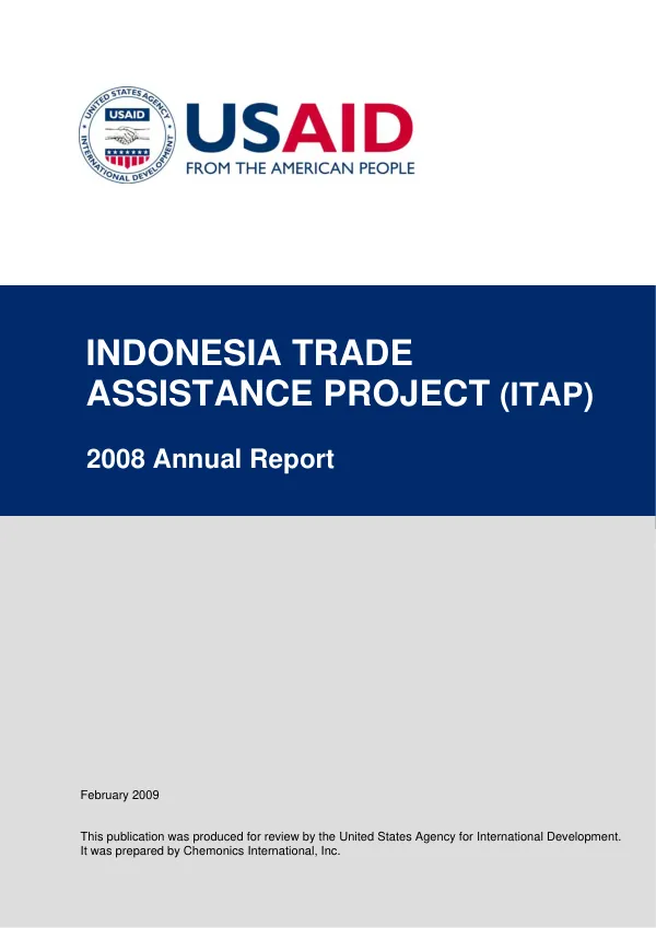 Indonesia trade assistance project (ITAP) : 2008 annual report