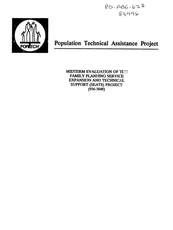 Midterm evaluation of the family planning service expansion and technical support (SEATS) project (936-3048)