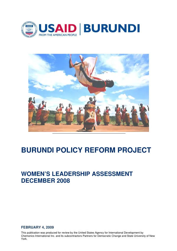 Women"s leadership assessment [November 30-December 26, 2008]