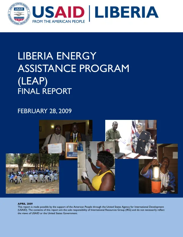 Liberia energy assistance program (LEAP) : final report