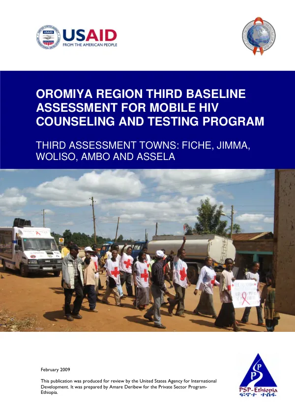 Oromiya region third baseline assessment for mobile HIV counseling and testing program : third assessment towns -- Fiche, Jimma, Woliso, Ambo and Assela