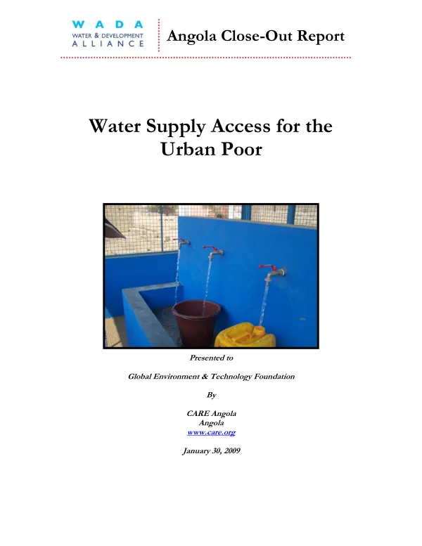Water supply access for the urban poor