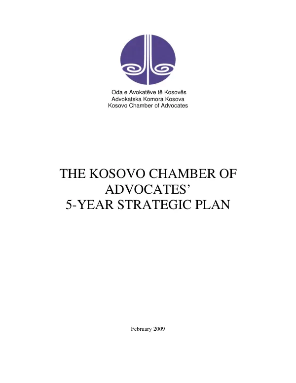 The Kosovo Chamber of Advocates" 5-year strategic plan
