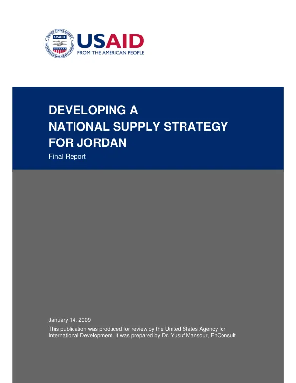 Developing a national supply strategy for Jordan : final report