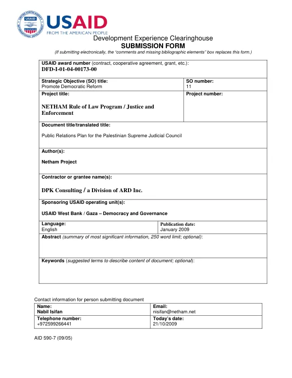 Public relations plan of the Supreme Judicial Council-PA