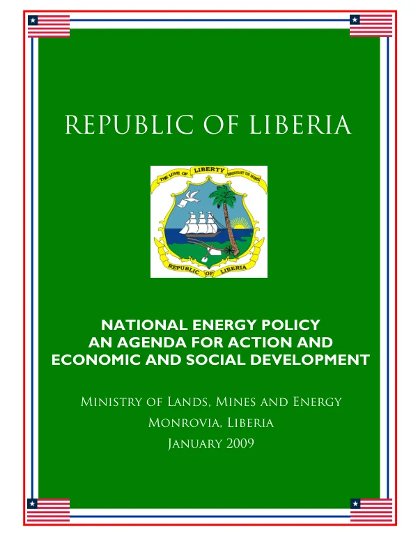 National energy policy : an agenda for action and economic and social development
