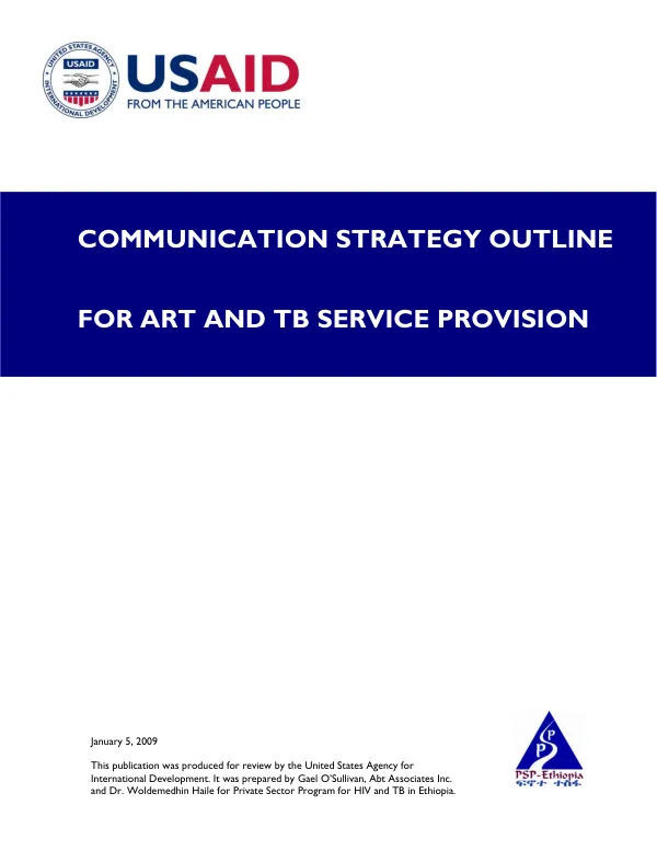Communication strategy outline for ART and TB service provision