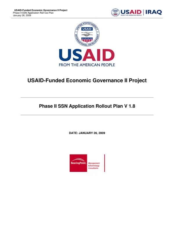 Phase II SSN application rollout plan V 1.8