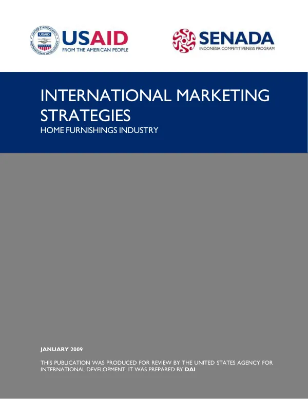 International marketing strategies : home furnishings industry