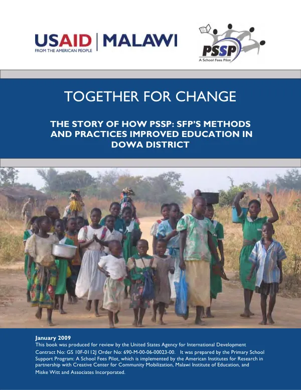 Together for change : the story of how PSSP -- SFP"s methods and practices improved education in Dowa district