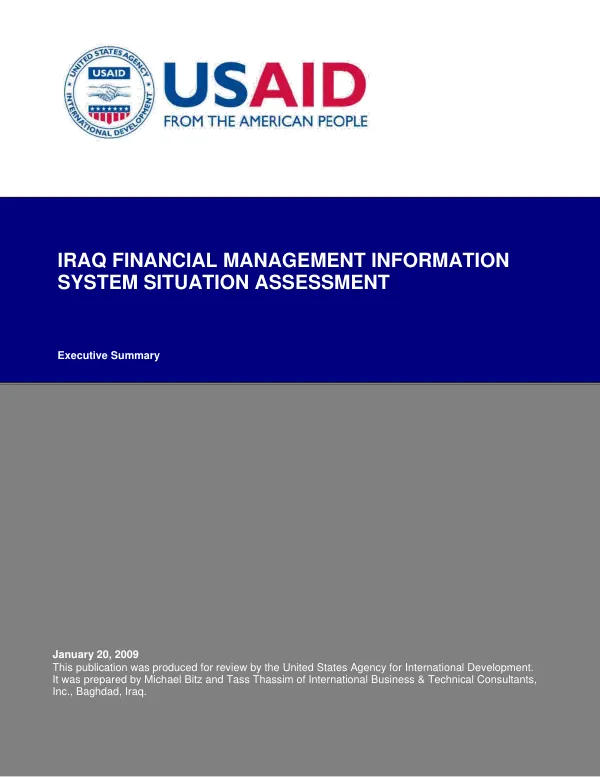Executive summary : IFMIS situation assessment