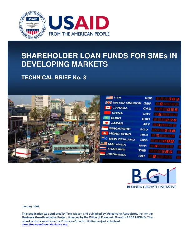 Shareholder loan funds for SMEs in developing markets