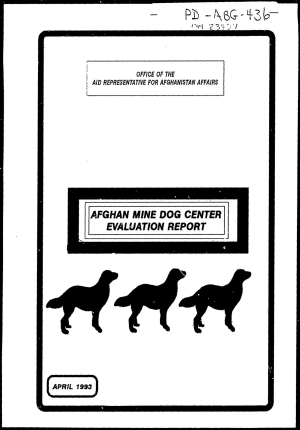 Afghan Mine Dog Center : evaluation report