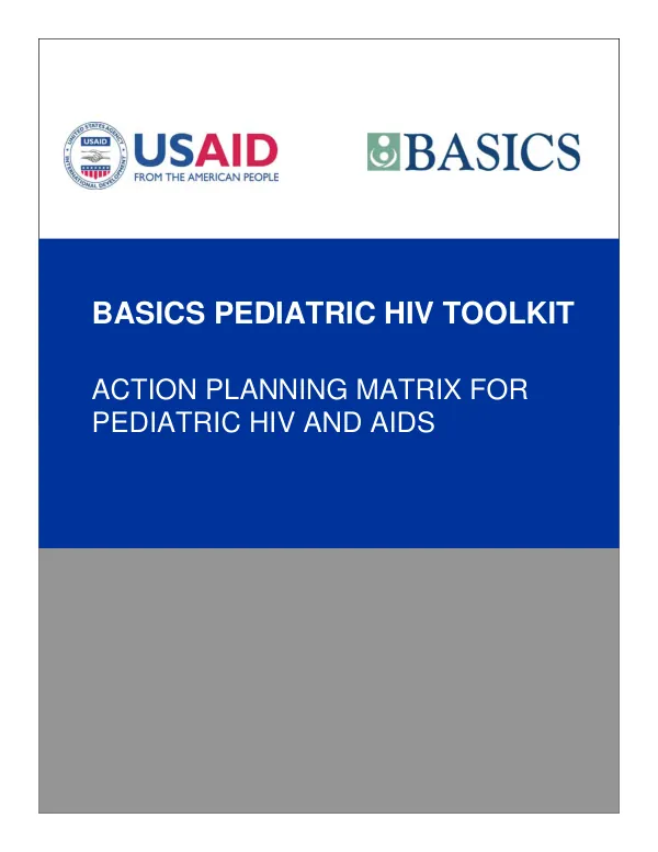 Action planning matrix for pediatric HIV and AIDS
