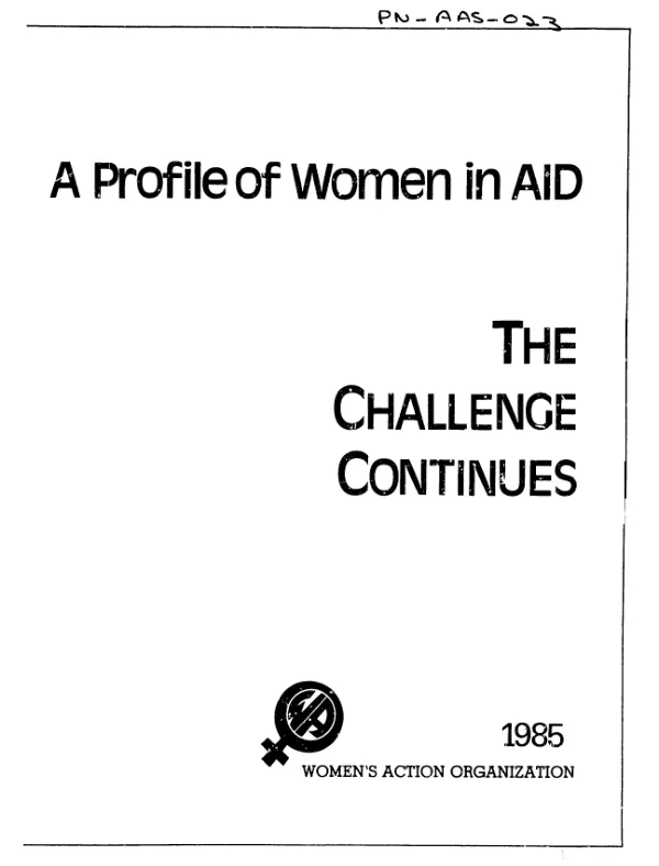 Profile of women in AID : the challenge continues