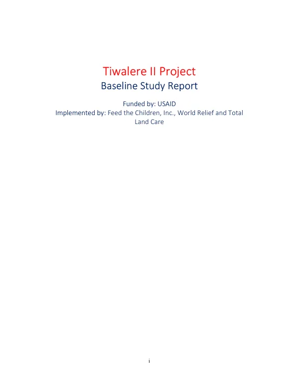 Tiwalere II : baseline study report
