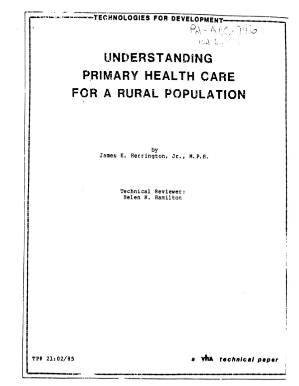 Understanding primary health care for a rural population