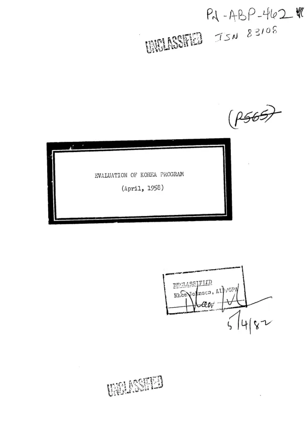 Evaluation of Korea program