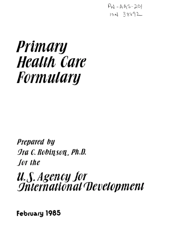 Primary health care formulary