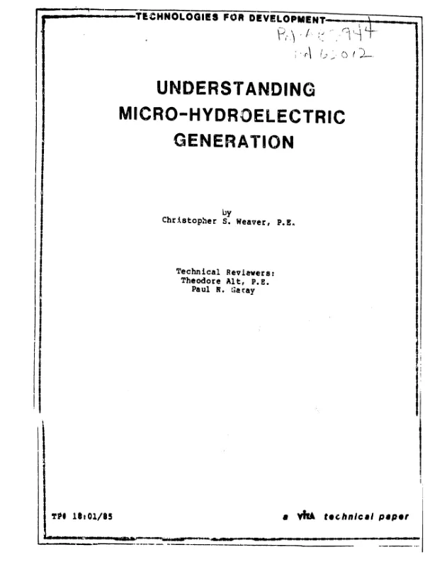 Understanding micro-hydroelectric generation