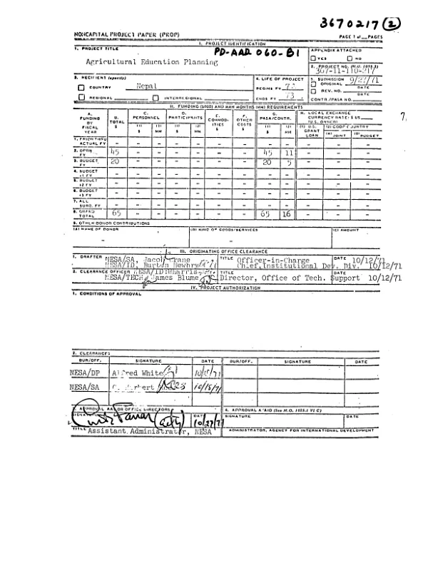 Senegal cereals production; phase II : amendment no. 1