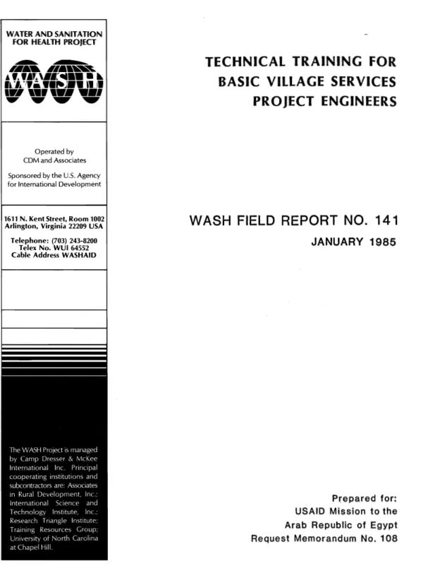 Technical training for basic village services project engineers