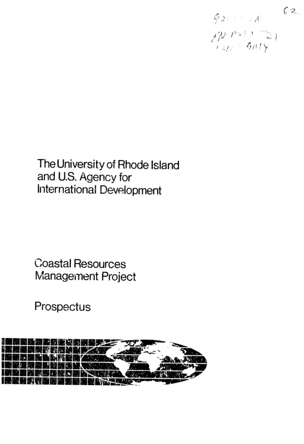Coastal resources management project : prospectus