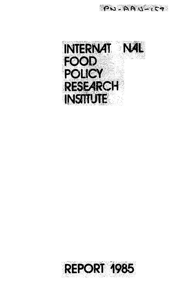 IFPRI report, 1985
