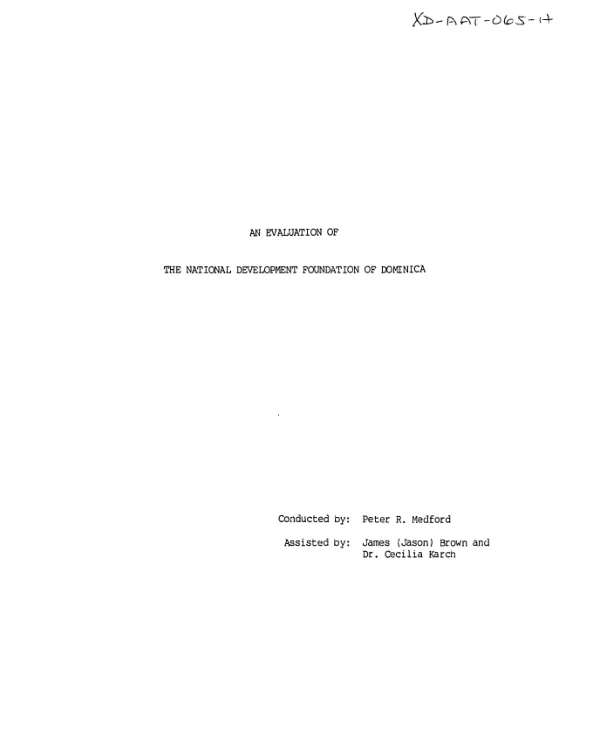 Evaluation of the National Development Foundation of Dominica