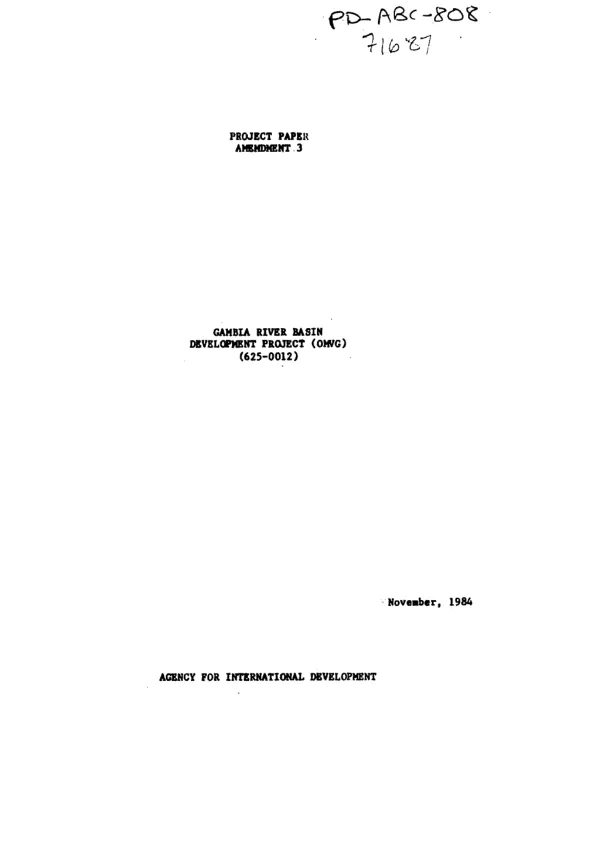 Gambia river basin development (OMVG) : amendment no. 3