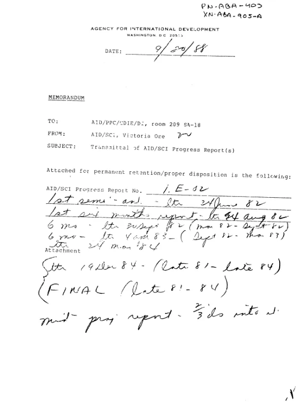 End of project report on AID grant no. DAN-5542-G-SS-1086-00 entitled botanical inventory of the eastern slope of the Andes of central Peru