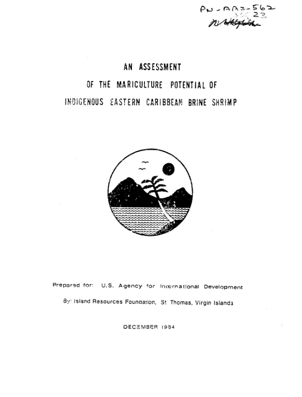 Assessment of the mariculture potential of indigenous Eastern Caribbean brine shrimp