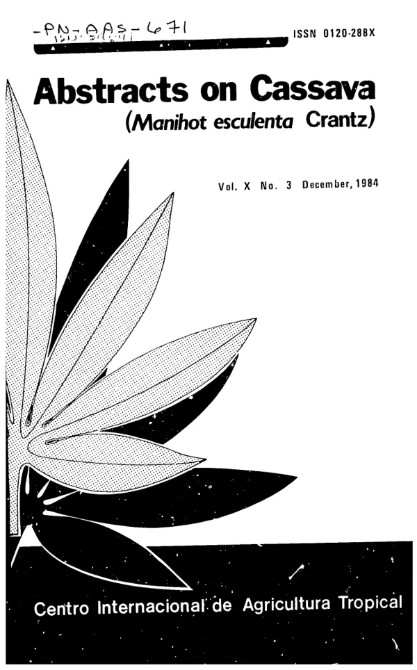 Abstracts on cassava (Manihot esculenta, Crantz), v. 10, no. 3