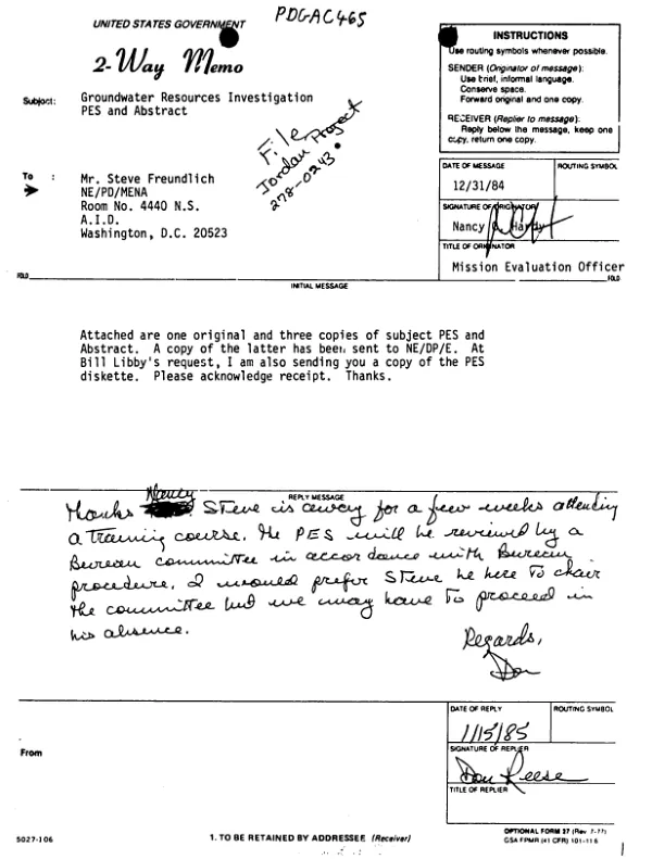 Groundwater resources investigation