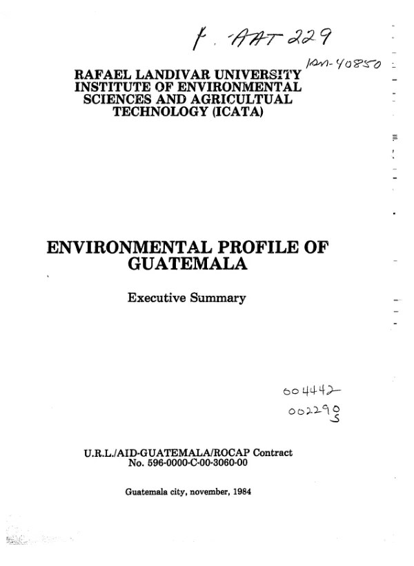 Environmental profile of Guatemala : executive summary