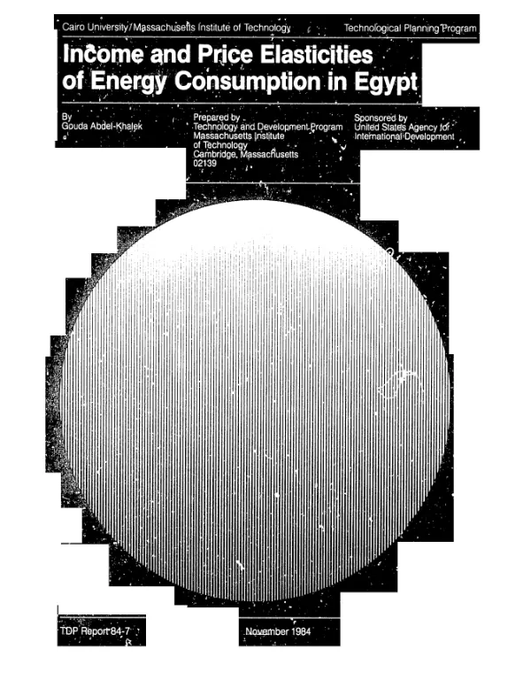 Income and price elasticities of energy consumption in Egypt