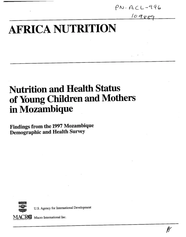 Survey of the Somali food industry and its ability to improve utilization of local foods