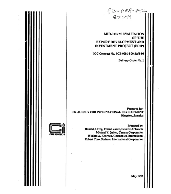 Mid-term evaluation of the export development and investment project (EDIP)