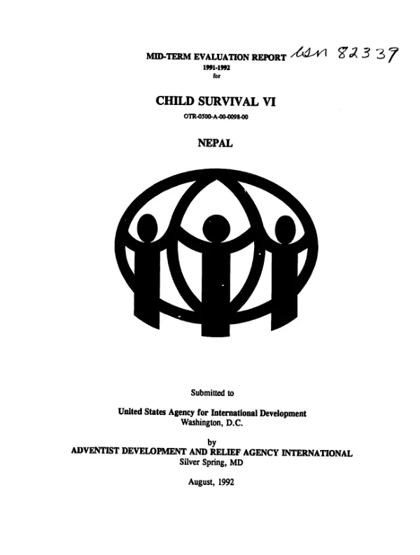 Analysis of the Adventist Development and Relief Agency's child survival project in the Kavre District of Nepal (a midterm evaluation)