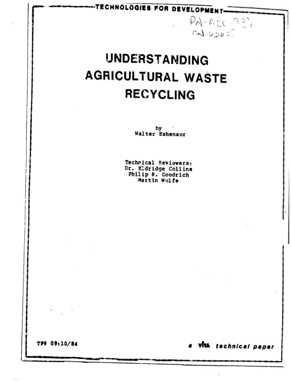 Understanding agricultural waste recycling